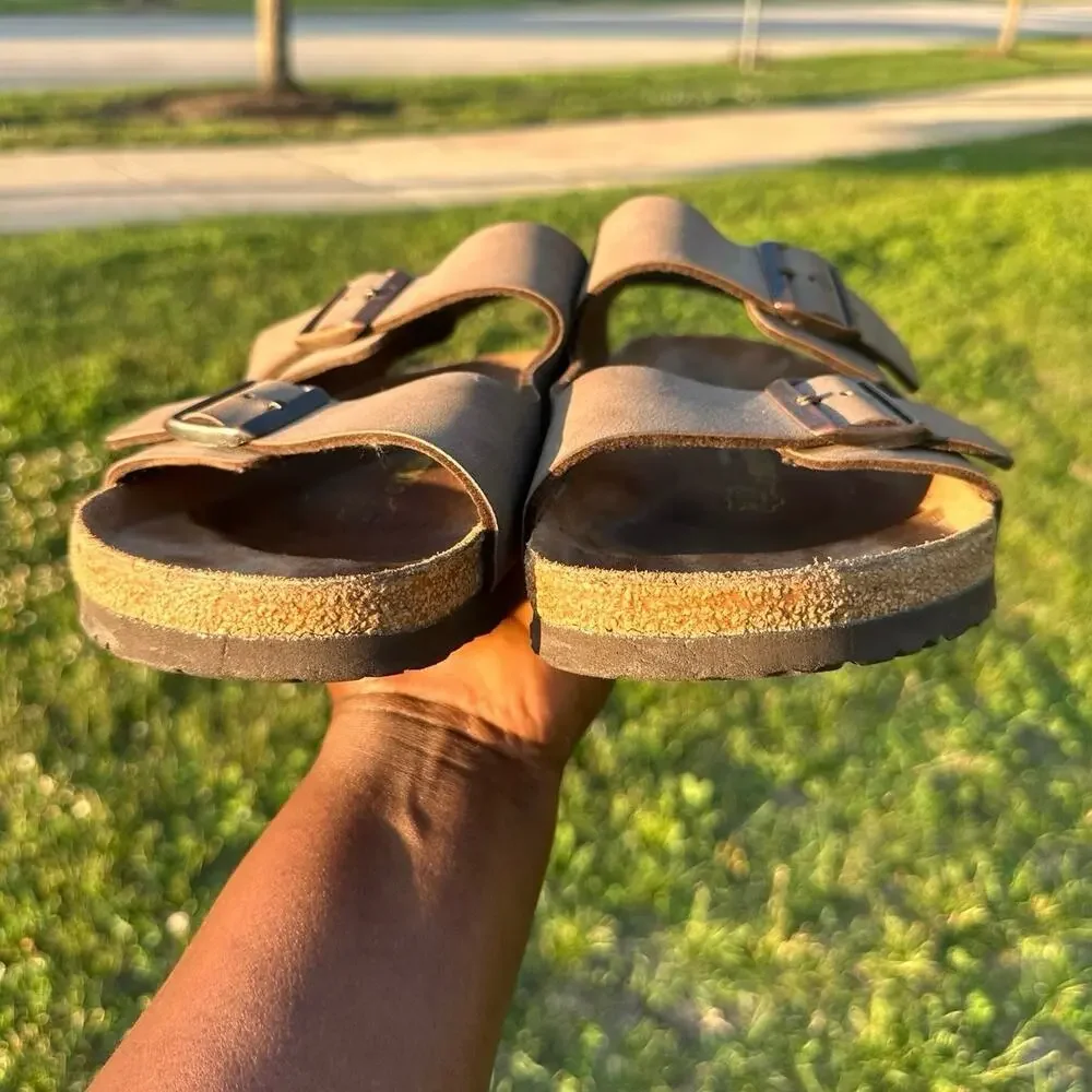 Birkenstock Milano Men’s Leather‎ Sandals Size 45 US M12  Mocha